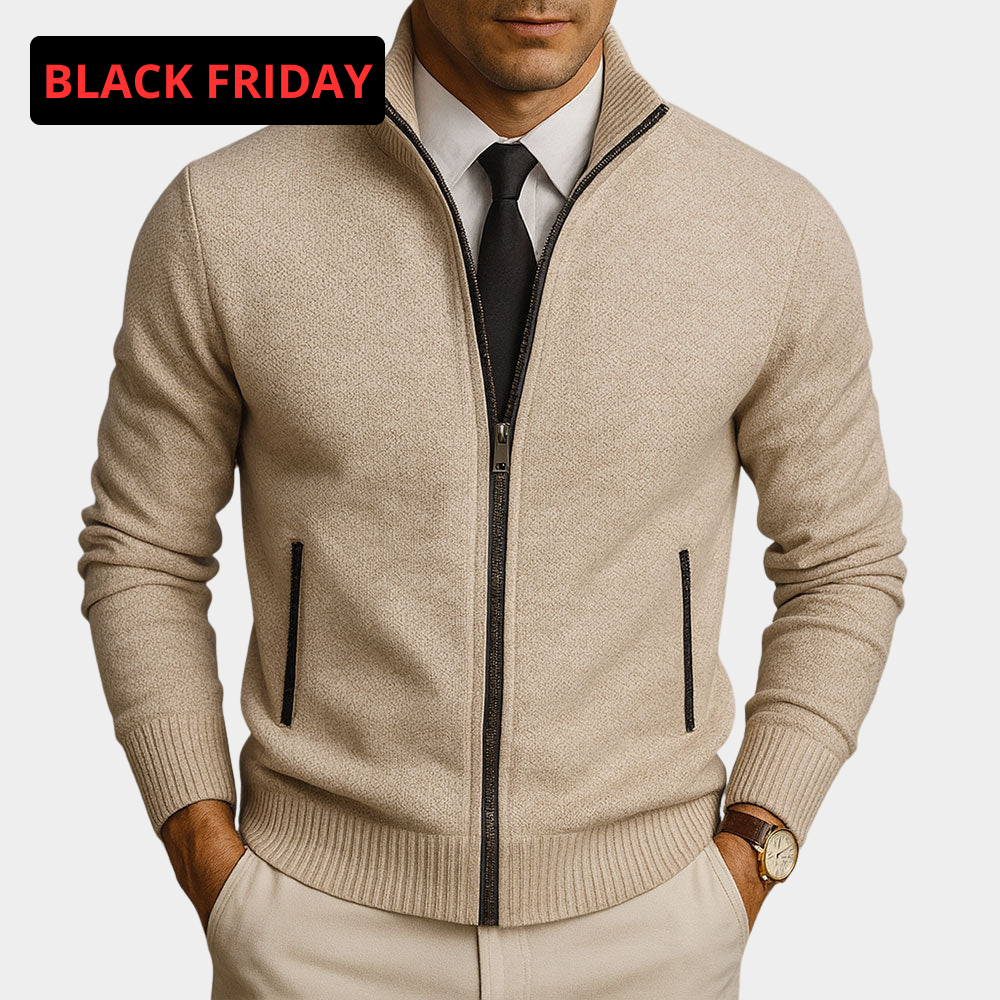 Adrien | Cardigan Zippé En Laine Mérinos