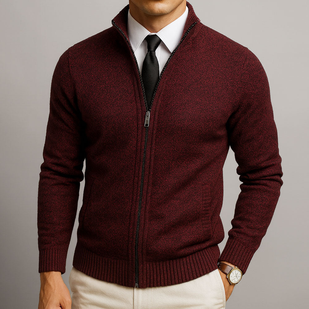 Adrien | Cardigan Zippé En Laine Mérinos