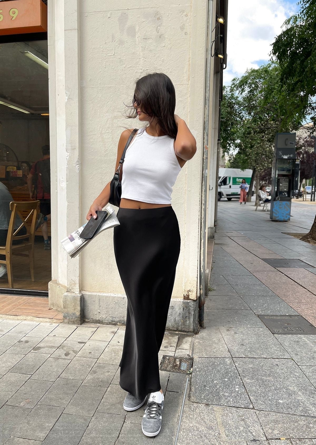 Léa™ - Jupe Maxi en Satin