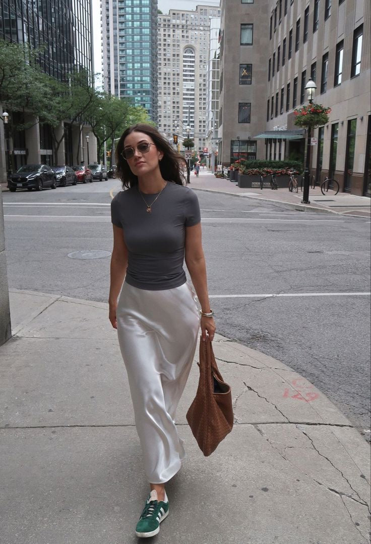 Léa™ - Jupe Maxi en Satin