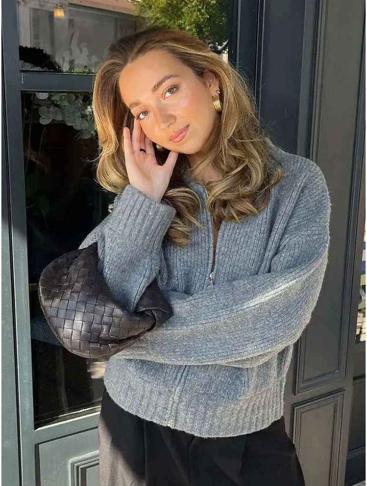 Pull bomber tricoté