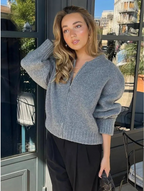 Pull bomber tricoté