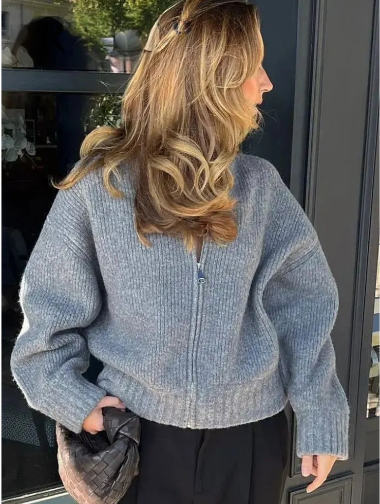 Pull bomber tricoté