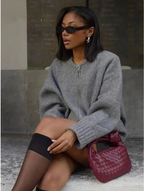 Pull bomber tricoté